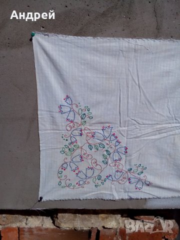 Стара бродирана покривка #16, снимка 2 - Антикварни и старинни предмети - 24739055