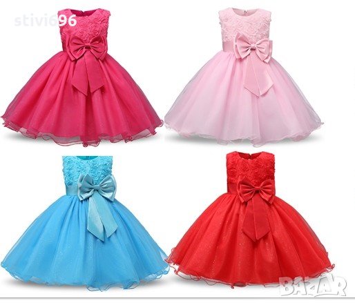 Детска рокля брокат Ново 6 налични цвята, размер 160, снимка 2 - Детски рокли и поли - 25821066