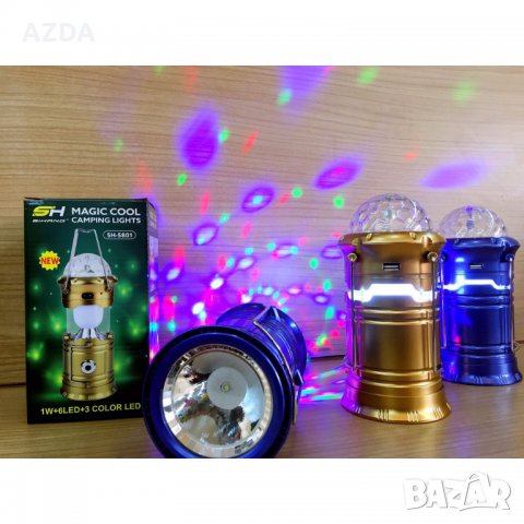 Led къмпинг лампа фенер с диско топка 3 в 1, снимка 2 - Лед осветление - 23206390