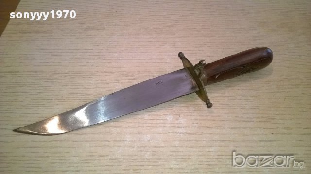 Стар нож индия-30см-дърво/метал/месинг-внос швеицария, снимка 8 - Ножове - 17807533