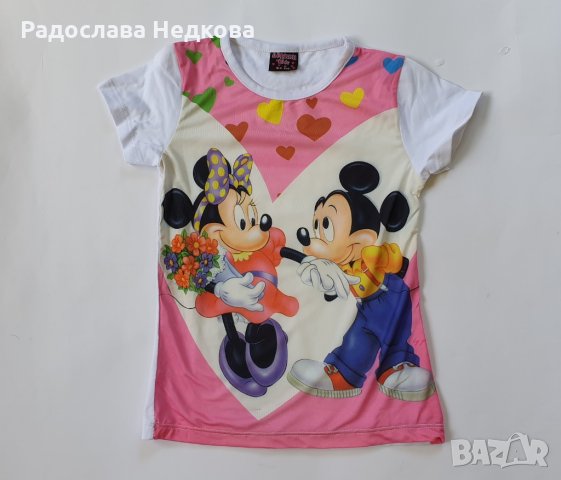 Тениска/туника Мини и Мики Сърца- 5 г., снимка 1 - Детски Блузи и туники - 10312572
