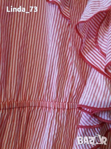 Дам.риза-"H&M"-/памук+ликра/-червено+бяло-райе. Закупена от Италия., снимка 8 - Ризи - 22993934