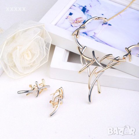 уникално бижу - колие и обици , снимка 3 - Бижутерийни комплекти - 24436879