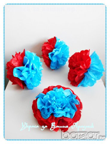 топки от тишу за украса на детски рожден ден