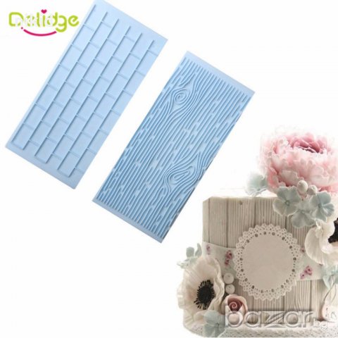 пластмасов молд за имитация тухли плочки керемиди и кора дърво дървесина за украса фондан торта и др