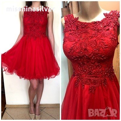 Бална червена рокля, снимка 3 - Рокли - 24549293