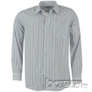 Разпродажба! Мъжка риза с дълъг ръкав - синьо райе