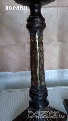 комплект масивни метални свещници, снимка 4 - Антикварни и старинни предмети - 14516165