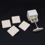4 диска квадратни мотиви печати щампи за лунни релефни бисквитки сладки пластмасови с бутало, снимка 1 - Форми - 20271269