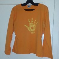 Оранжева блуза с дълъг ръкав, снимка 2 - Блузи с дълъг ръкав и пуловери - 19503955