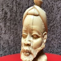 Слонова кост /бюст на африкански жрец, снимка 3 - Антикварни и старинни предмети - 13709155