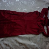Червена сатенена рокля , снимка 6 - Рокли - 19137000