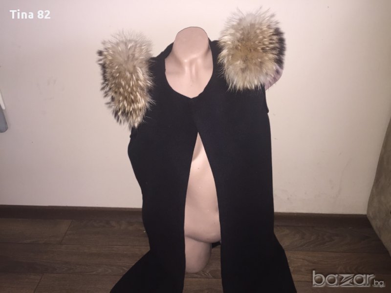 Кашмирен елек с естествен енот , снимка 1