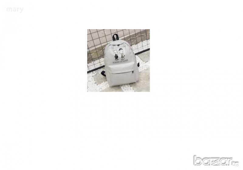 светлосива раница с бартове, снимка 1