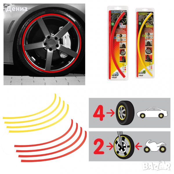 НОВИ! Внос от Италия! Стикери за джанти, кантове, ленти за джанти., снимка 1