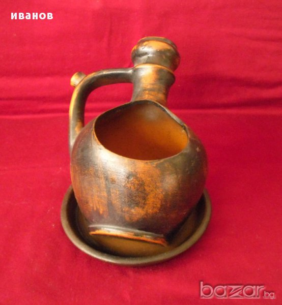 Декоративен винтидж/Vintage керамична стомна-саксия., снимка 1