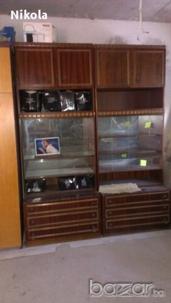 Секция, Библиотека , Шкаф с витрина, снимка 1