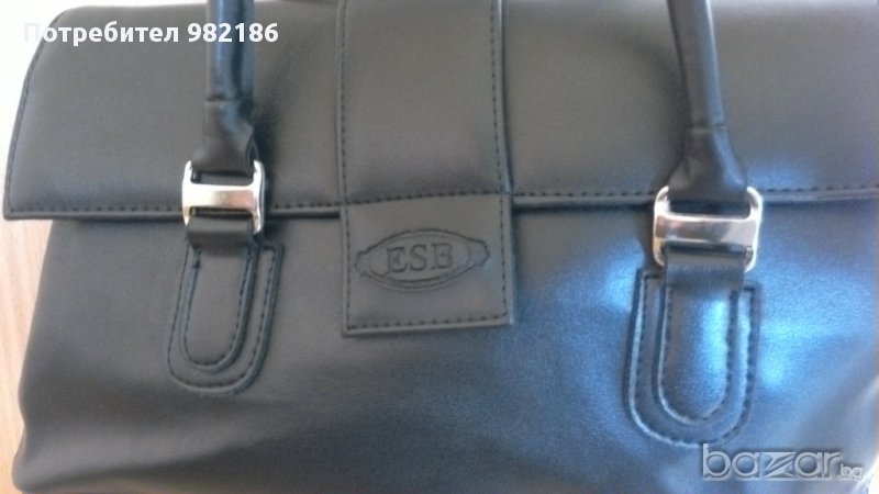 черна дамска чанта с 2 вътрешни отделения, снимка 1