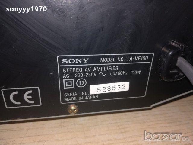 sony ta-ve100 amplifier-made in japan-внос швеция, снимка 14 - Ресийвъри, усилватели, смесителни пултове - 20361727