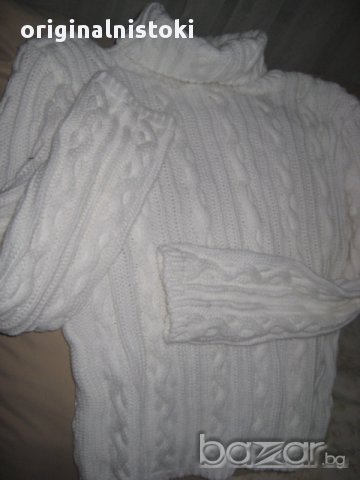 Снежно бяло поло пуловер, снимка 4 - Блузи с дълъг ръкав и пуловери - 16641383
