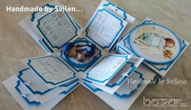 Бебешка кутийка-картичка, снимка 3 - Подаръци за кръщене - 21402438