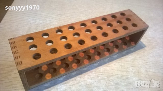 химия-дървена поставка-ретро колекция-17х7х7см-отвори-1.1см, снимка 5 - Колекции - 23148296