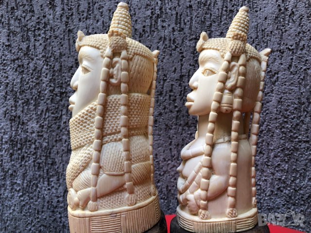 Слонова кост Цар и царица, снимка 7 - Антикварни и старинни предмети - 22889547