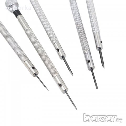 5 броя часовникарски отверки инструменти малки за финна работа, снимка 6 - Отвертки - 21481642