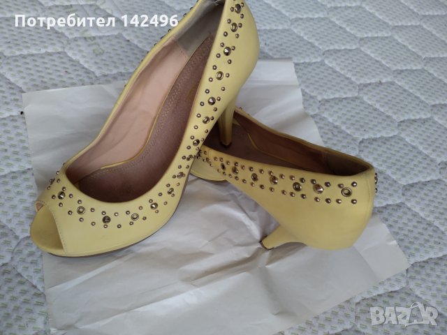 Жълти обувчици, снимка 9 - Дамски обувки на ток - 23123011