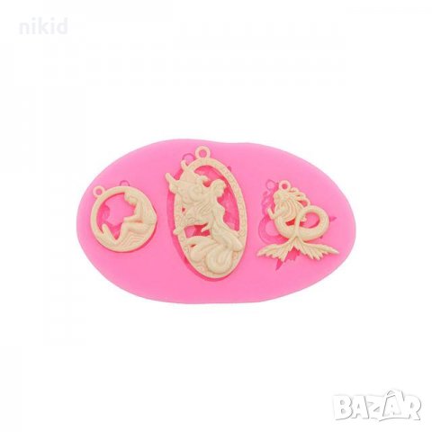 3 бр фея русалка висулка колие силиконов молд форма декорация торта фондан шоколад и др.