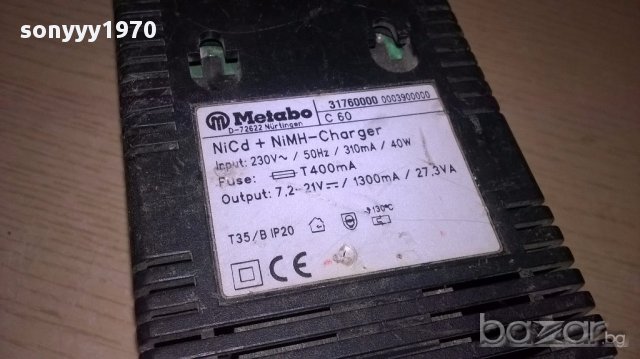 Metabo c60 charger 7,2-21v/1300ma-внос швеицария, снимка 13 - Други инструменти - 17643679