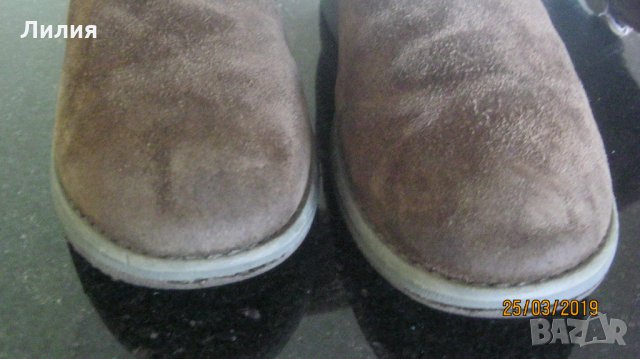 Пролетни ботуши Clarks UK 2,5  EUR 35, естествен велур, снимка 8 - Детски обувки - 24812084