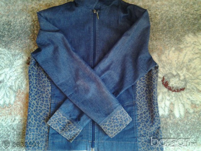 дънково  сако с леопардов мотив, снимка 6 - Сака - 7054637