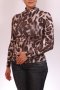 Меко полу поло с животинска шарка, снимка 1 - Блузи с дълъг ръкав и пуловери - 6589618