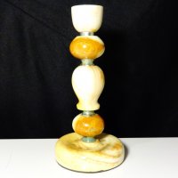 Старинен свещник от оникс  730 гр. , снимка 2 - Антикварни и старинни предмети - 20384250