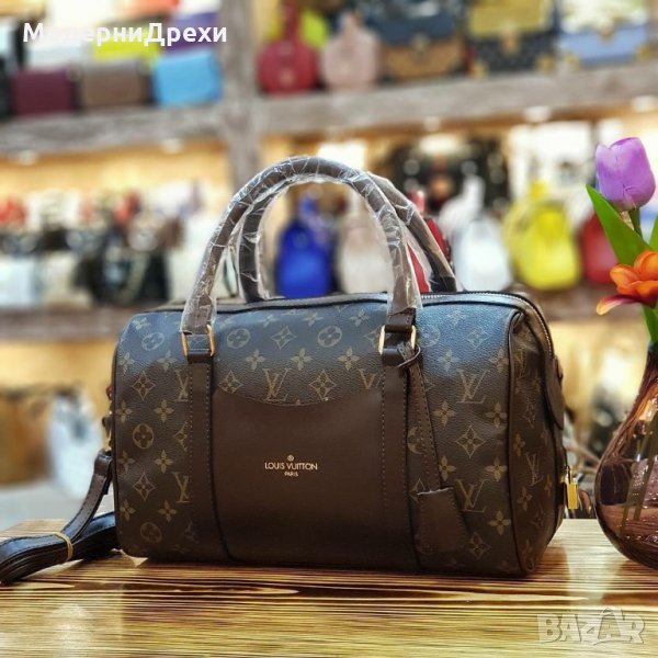 Дамска чанта куфарче Louis Vuitton кафяво на букви, снимка 1