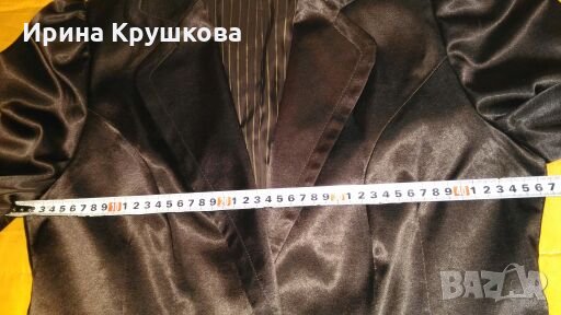 Тънко тъмнокафяво вталено елегантно сако на ELIZABETH р-р 48, снимка 5 - Сака - 25568317