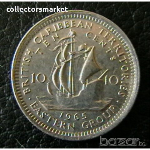 10 цента 1965, Източно Карибски Щати, снимка 1 - Нумизматика и бонистика - 21352024