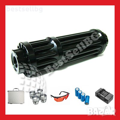 Син акумулаторен лазер 5000mW очила пука балон запалва клечка кибрит кашон цигара прогаря дрехи кожа, снимка 2 - Измервателни инструменти - 24251268