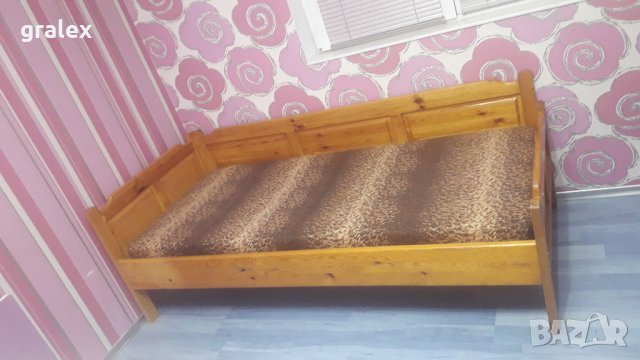Юношеско легло с матрак от масивно дърво, снимка 1 - Мебели за детската стая - 24178681