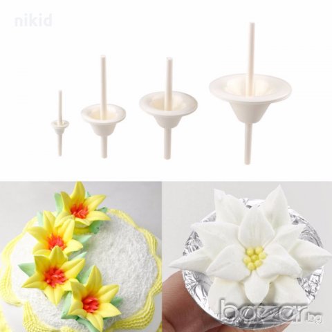 пласмасови 6 бр фунийки тип пирони кала лилия за украса декор торта 
