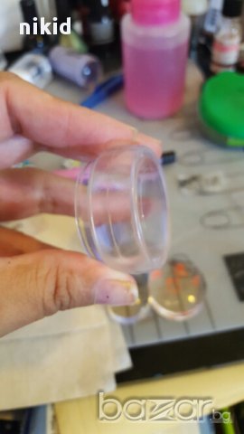 НОВО голям широк силиконов плосък прозрачен печат тампон за щампа шаблон плочка маникюр нокти, снимка 5 - Продукти за маникюр - 15689250