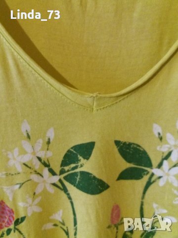 Дам.тениска-"H&M"-/памук/-жълто-зелена. Закупена от Италия., снимка 7 - Тениски - 21975230