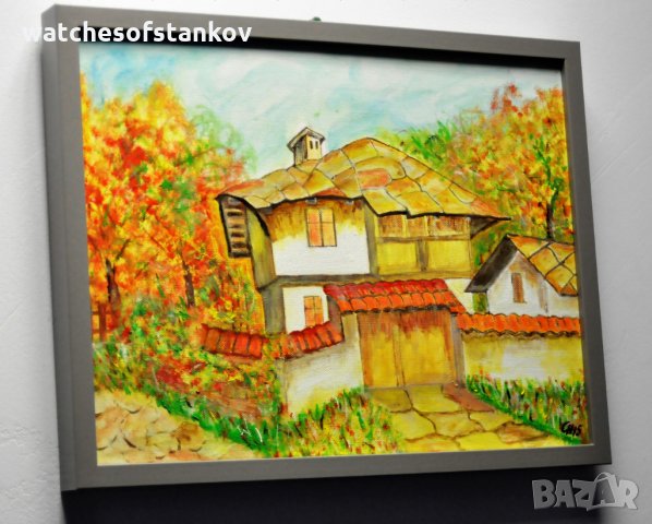 Стефан Ненов "Стара къща" масло върху платно 40/29 см., снимка 6 - Картини - 24483642