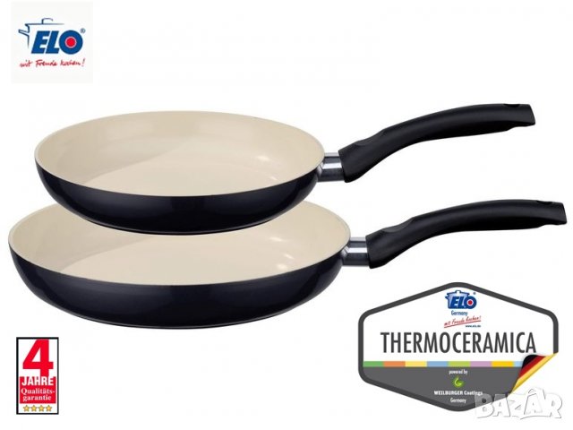 Керамичен тиган ELO Pure lvory Thermoceramica / 24sm, снимка 2 - Съдове за готвене - 13779782