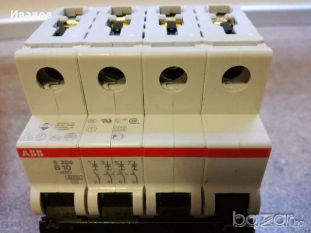 Автоматичен 4-полюсен прекъсвач ABB - 10A, снимка 3 - Други машини и части - 18109615