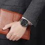 Мъжки нов луксозен моден ръчен часовник с календар от неръждаема стомана кварцов, масивен бизнес, снимка 5