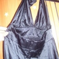 Бутикова черна сатенена рокля с гол гръб, снимка 2 - Рокли - 9170936