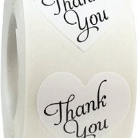 100 бр Thank You в бяло сърце малки самозалепващи лепенки стикери за ръчна изработка за подарък, снимка 2 - Други - 23119894