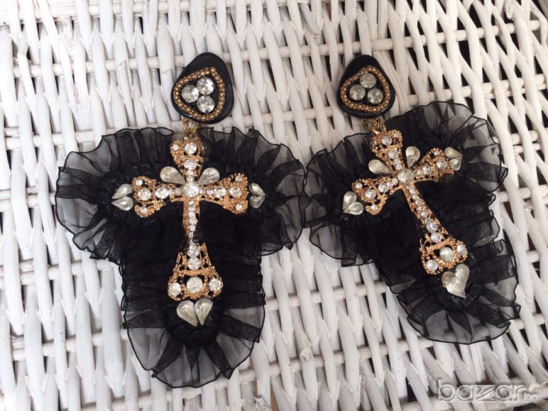 Вечерни обеци-ръчна изработка!!!, снимка 1